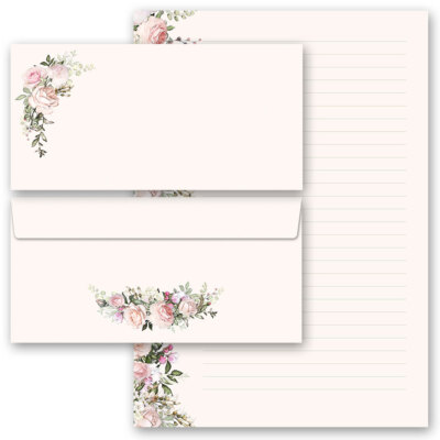 Motiv-Briefpapier-Sets ROSENPRACHT, Rosen