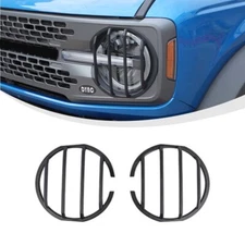 Front Headlight Lamp Trim Cover Guard Protector For ford Bronco 2021-2025 Black