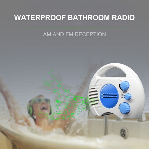Hanging Radio AM FM Portable Waterproof Shower Handle For Beach Manual Operation - Picture 3 of 11
