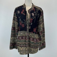 90  s tapestry floral print Vintage Boho Sag Harbor Jacket. EUC