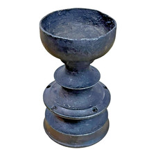 Vintage Old Antique Heavy Iron Rare Oil Lamp / Diya / Candle Stand Collectible