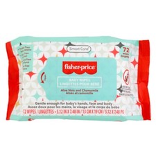 2 Packs Baby Wipes 72Ct Aloe Vera  Chamomile Unscented Fisher Price