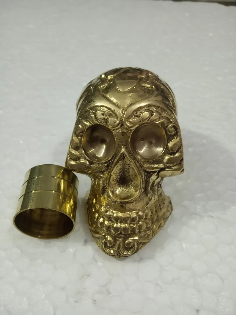 Brass Skull Solid Head Handle For Walking Stick C… - image 3
