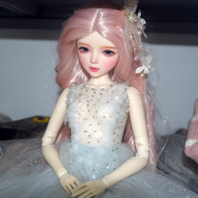 シャンハイドール　ピンク Full Set 56cm BJD Doll Long Pink Wavy Changeable Shimmer