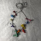 Vtg Cracker Jill Charm Necklace Painted Metal Airplanes w/ Cord (0131) — photo 1