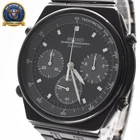 Vintage [Exc+5] SEIKO Chronograph Quartz 7A28-7110 Black Dial Men's Watch JAPAN