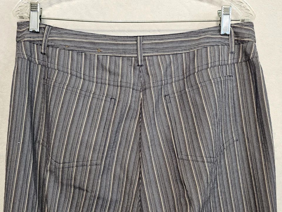 Pantalones de fin de semana Peck & Peck azules grises blancos a rayas 5 bolsillos informales talla 12 Foto 4 de 4