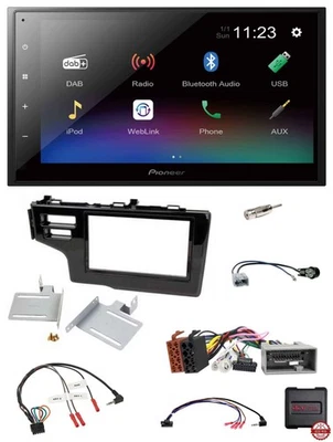 Pioneer USB Bluetooth DAB 2DIN Lenkrad Autoradio für Honda Jazz Fit 2013-2015 sc - Bild 1 von 4