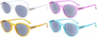 Ovale, getönte Fertiglesebrille / Sonnenbrille TROPIC SUN mit Federscharnier