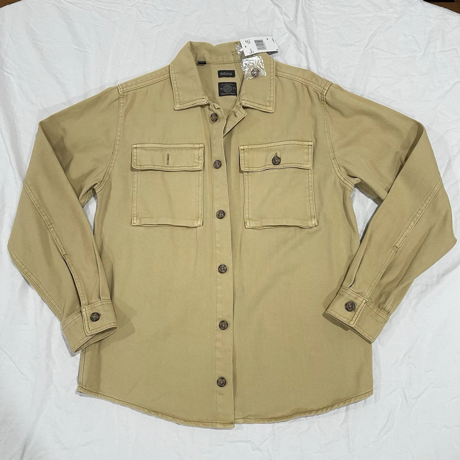 Buffalo David Bitton Jean Denim Jacket Shacket Yellow/ Tan Mens M