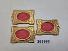 3x small picture frames metal sheet relief flower decoration German Democratic Republic decoration #263985