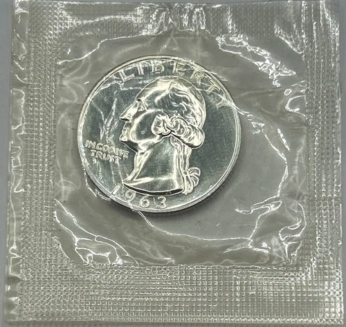 1963 Proof Washington Quarter - 90% Silver - U.S. Mint Cello