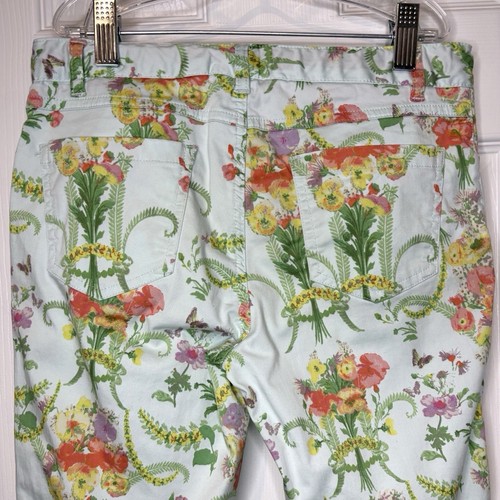 Ted Baker Girls Size 12 Skinny Chino Dress Pants Mint Green Floral Print Formal - Picture 5 of 10