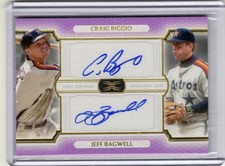 Jeff Bagwell Craig Biggio 2024 Topps Definitive Dual Auto Purple 2/5 Astros