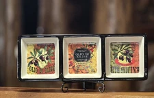 Certified International Italian Olive Themed Triple Divided Serving Tray