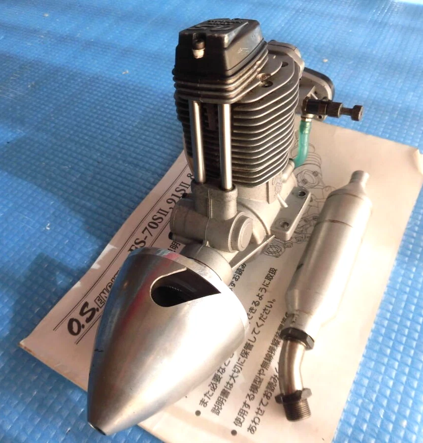 O.S.FS-91SII-P 14.95cc 4 cycle glow engine with muffler, used for R/C airplane - Image 2 of 4