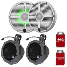Wet Sounds RECON 6-XWW RGB 6.5" Marine Speakers with Black Pod  1.50" Clamps