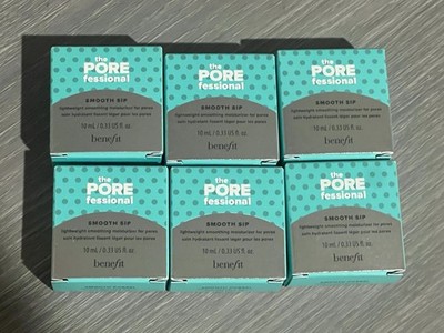 6x BENEFIT THE PORE FESSIONAL SMOOTH SIP MOISTURIZER FOR PORES 0.33oz / 10ml EA