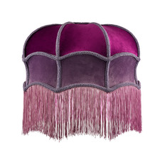 Double Tier Lilac and Purple Velvet Victorian Lamp Shade with Tassels by Happ...