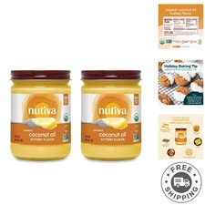 Deliciously Rich Organic Coconut Oil with Non-Dairy Butter Flavor, 28 oz Total