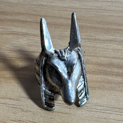 Egyptian Anubis Animal Head Statement Fashion Ring Silver Metal No Stone