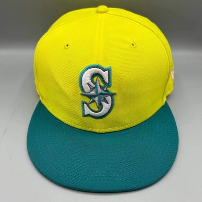 Seattle Mariners Hat Men 8 Yellow Embroidered MLB 59Fifty New Era Fitted Cap