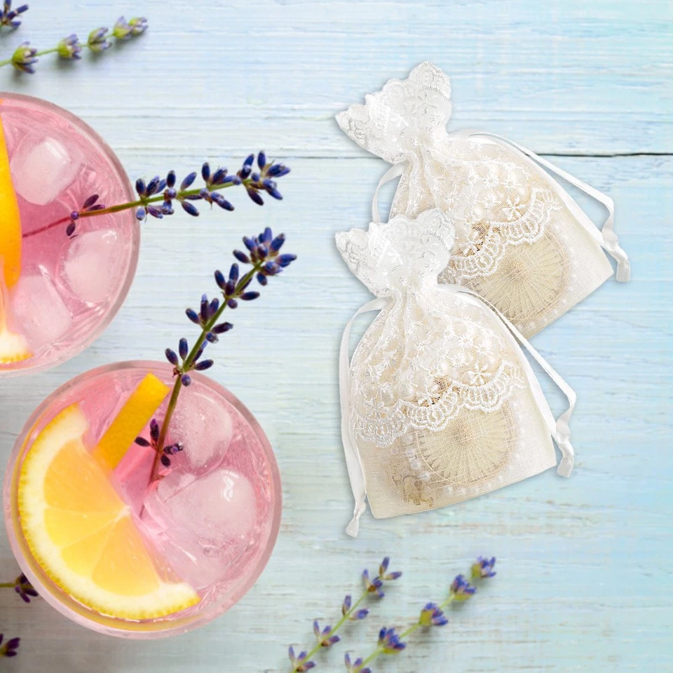 Bolsa de malla con cordón para boda pequeñas bolsas de regalo de malla con cordón adaptable Foto 4 de 4