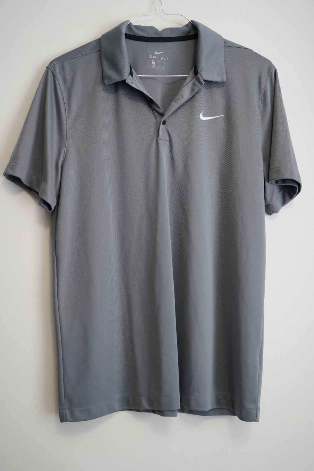 Nike Dri-Fit Golf Polo-Mens L-Grey