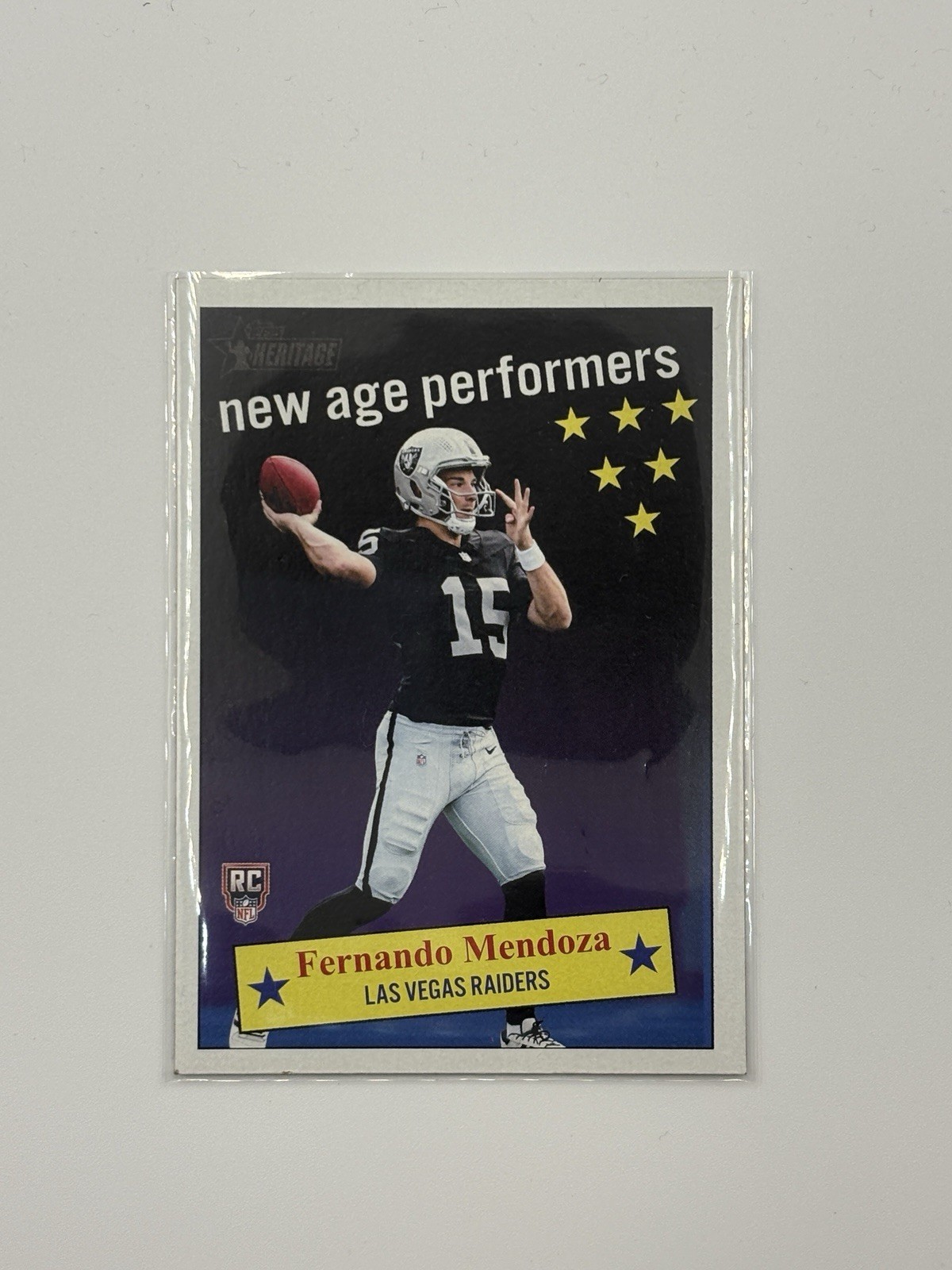 2026 Topps Heritage New Age Performers RC Fernando Mendoza Raiders NFL #NAP-4