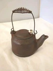 Salesman Sample Wagner Ware Sidney 0 Cast Iron Teapot & Holder Vintage Original