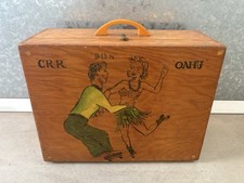 🔥 Vintage 1940 WWII Hawaiian TATTOO Tiki HAWAII Folk Art ROLLER DERBY Skate Box