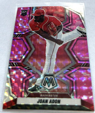 2022 Panini Mosaic Baseball Joan Adon Washington Nationals Camo Pink Prizm RC