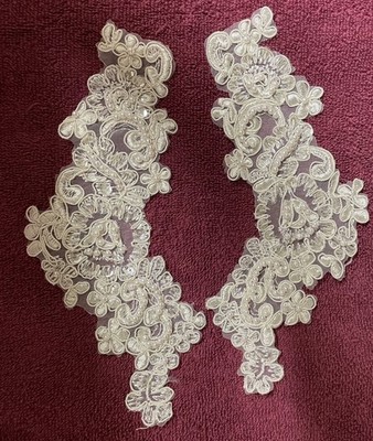 Lot Of 2 Vintage Ivory Pearl Appliqués NOS