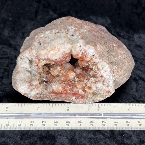 4” Red Geode Pink Crystal Quartz Ferruginous Hematoid Natural Mineral Specimen - Picture 7 of 10