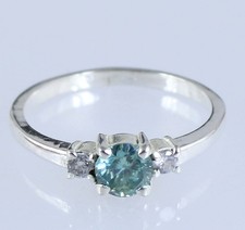Rund Brillantschliff 1.06 Karat Grün Diamant Solitaire Certified Damen Ring See