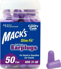 Slim Fit Soft Foam Earplugs, 50 Pair - Small Ear Plugs for Sleeping, Snoring, Tr