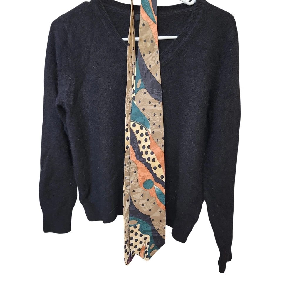 Corbata de estudio Carlo Palazzi 100 % seda hecha a mano abstracta a lunares Foto 4 de 4