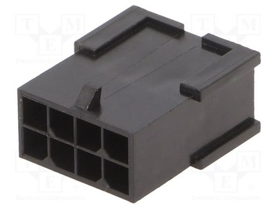 Stecker 2x4 PIN: 8 3mm männlich Steckverbinder: Leitung-Platte