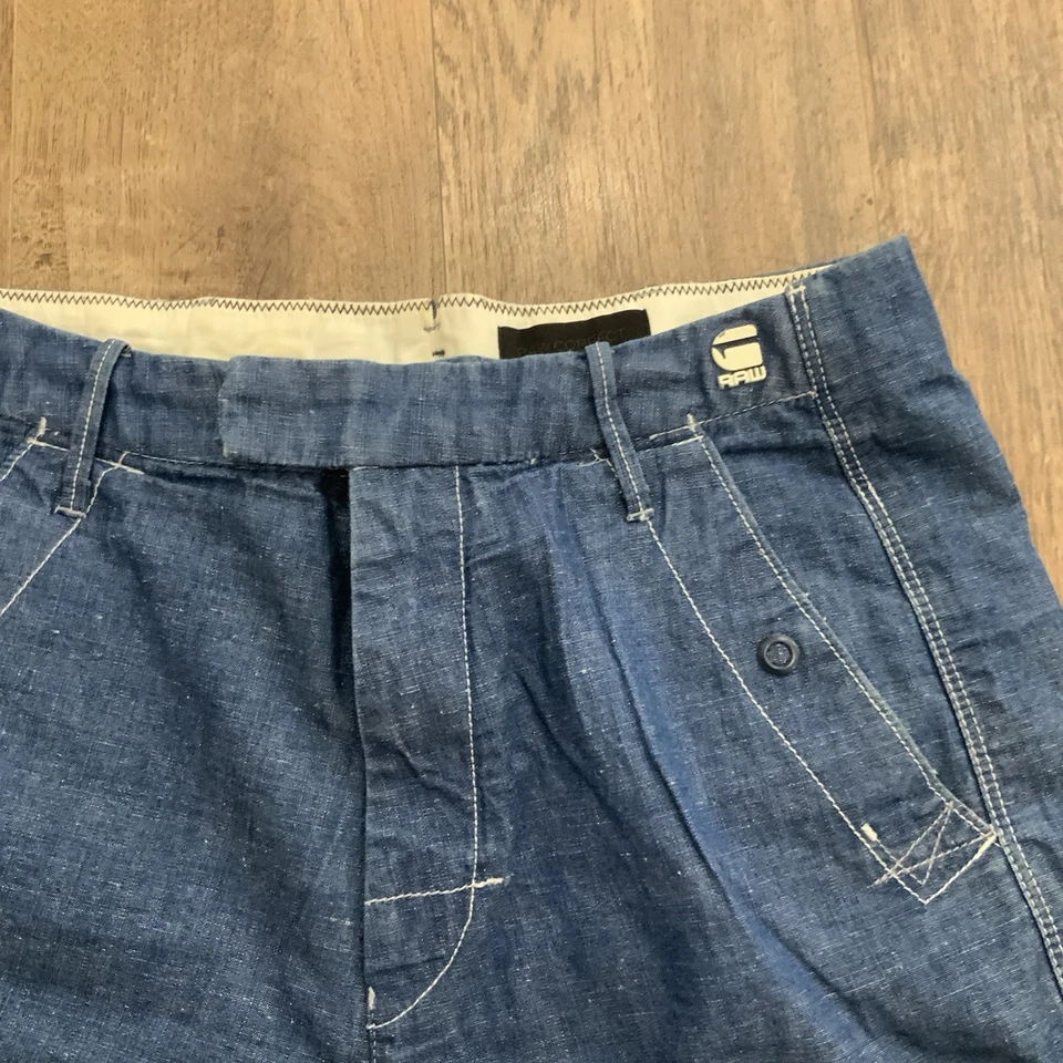 MINI SHORTS G-STAR RAW DENIM-CERRADURA FRONTAL-BOLSILLOS LATERALES-SEXY-AZUL-Talla 27-USADOS Foto 2 de 4