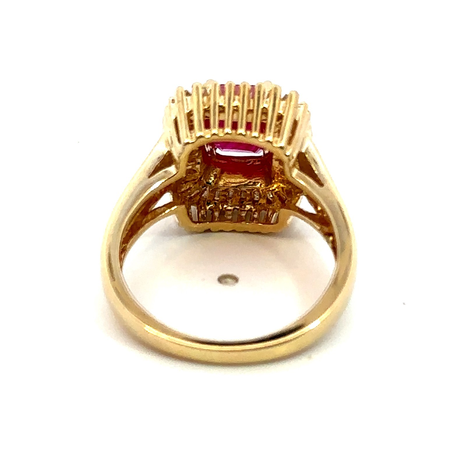 BH 14K Yellow Gold Rectangular Ruby and Baguette … - image 5