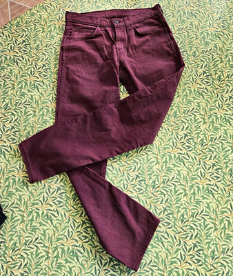 Levi's 511 Men's Slim Fit Purple Dark Wash Denim Jeans 5-Pocket Button