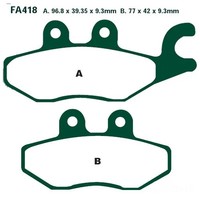 Bremsbelag BremsbeläGe EBC SFA418HH Hinten FüR Piaggio MP3 125 Ie Bj. 2009-2010