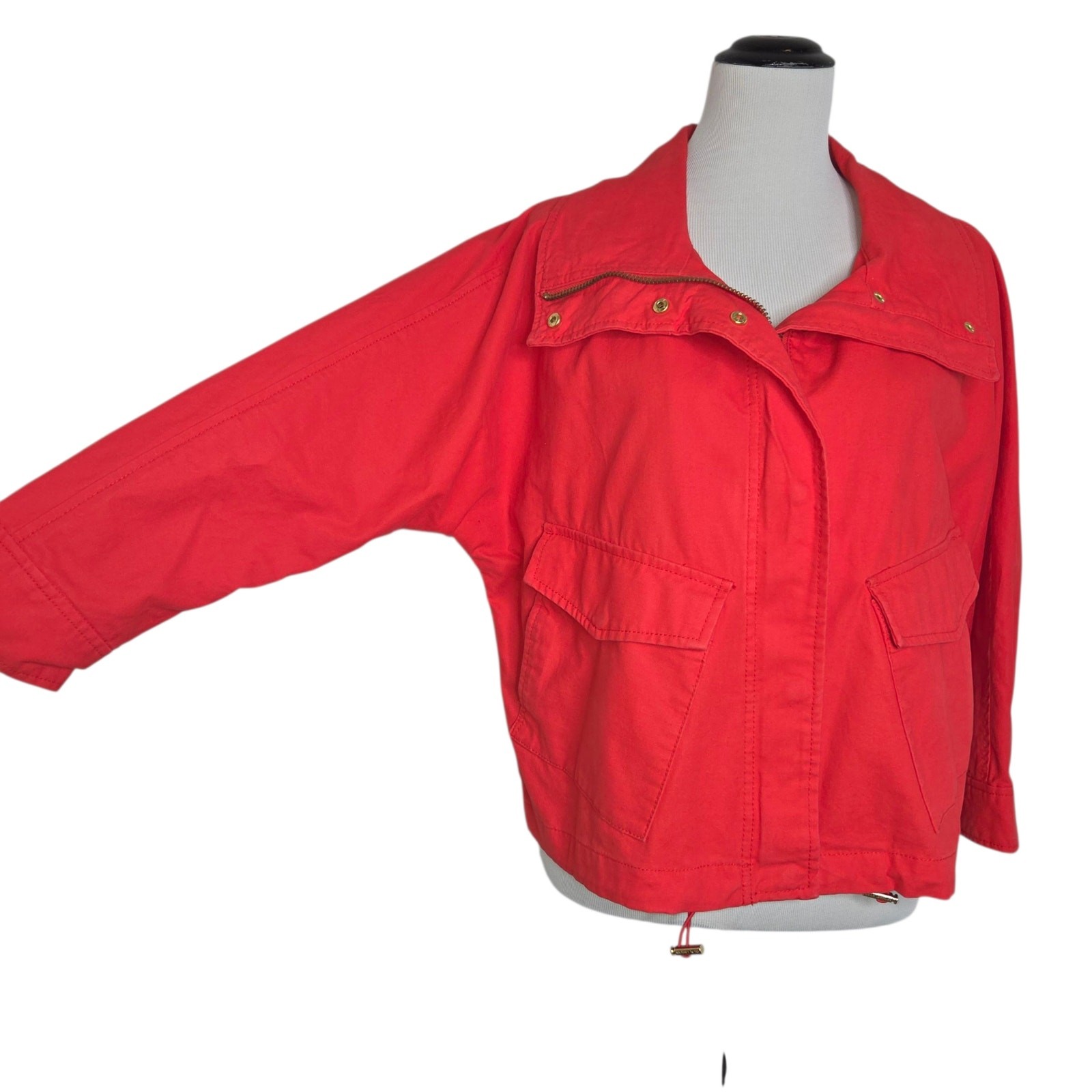 Michael Kors Bold Orange Cropped Canvas Jacket Sz… - image 3