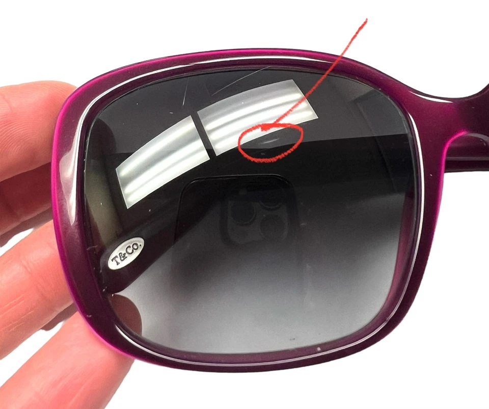 Gafas de sol Tiffany perla oscura ciruela púrpura plata lazos TF 4092 8173/3C sin estuche Foto 3 de 4