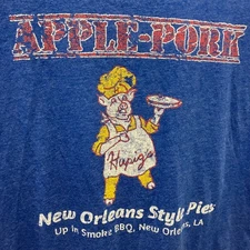 Hupig Pies New Orleans Hogs for the Cause Size XL Blue Tshirt AAA3468DT