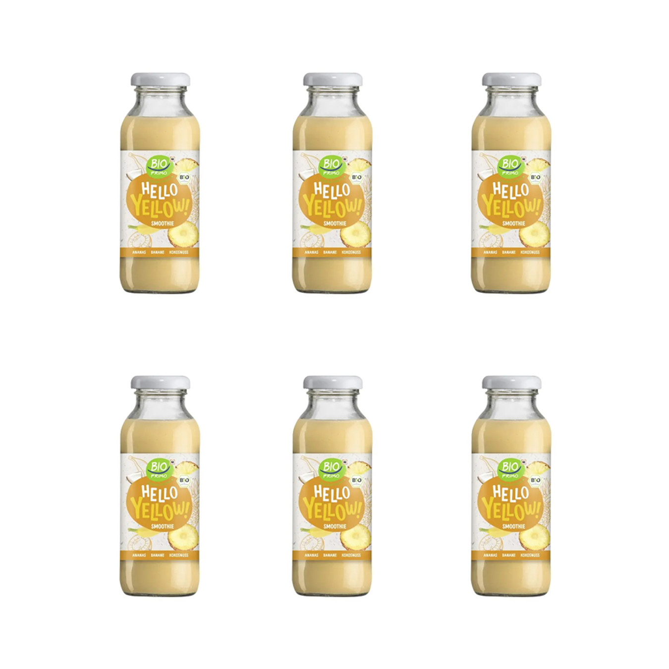 6 x 250 ml BIO PRIMO Batido Bio Piña Plátano Coco