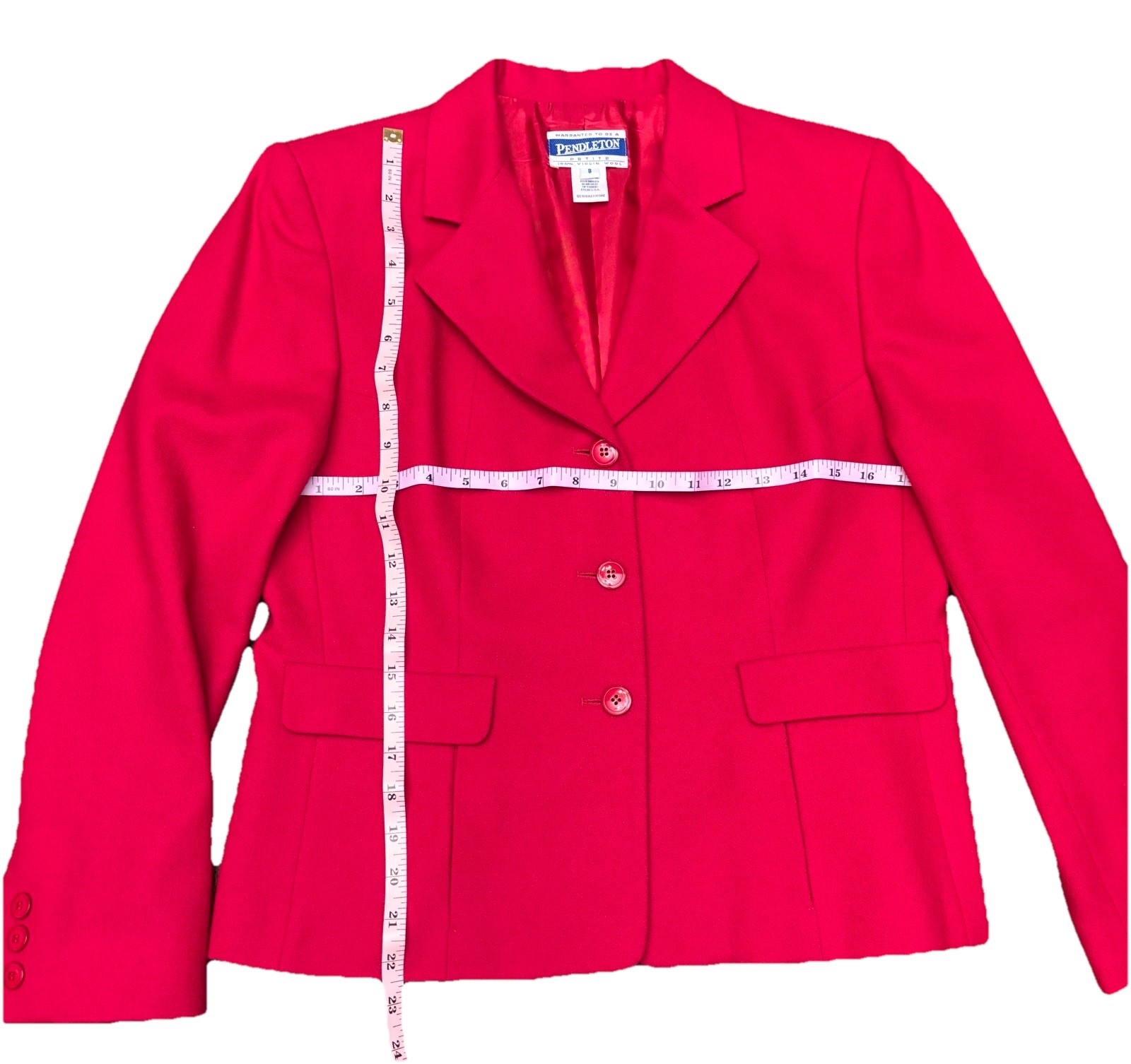 Pendleton Vintage Wool Blazer Jacket Red Petite W… - image 6