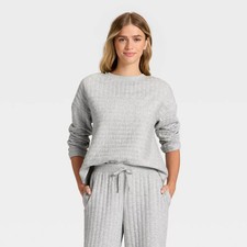 Women's Quilted Lounge Sweatshirt - Auden Gray L