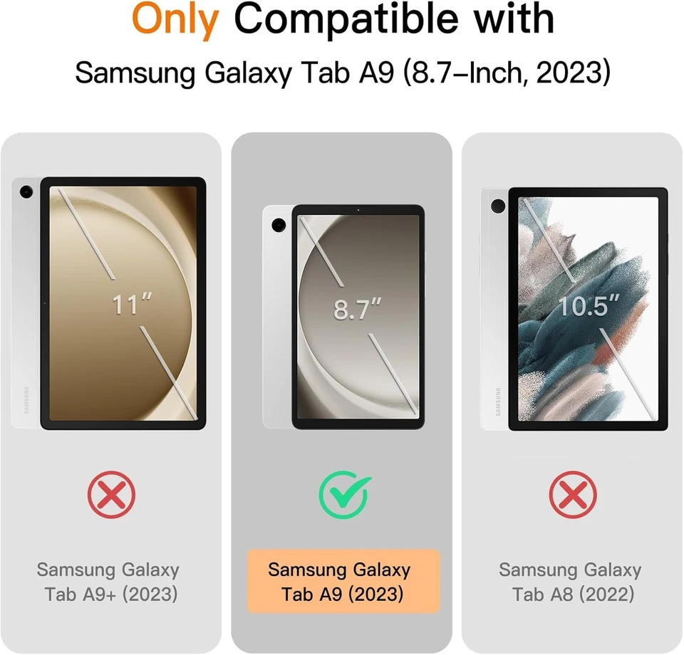 JETech Samsung Galaxy Tab A9 8.7" 2023 Slim Folio Stand Protective Tablet Cover - Image 2 of 4