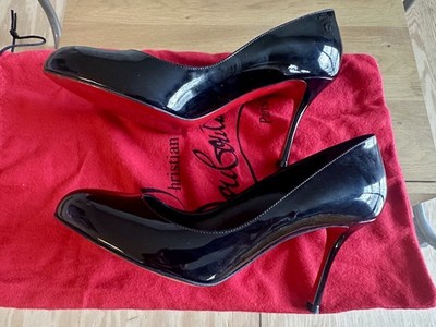 Christian Louboutin Dolly Pump 85 Black Patent Leather Round